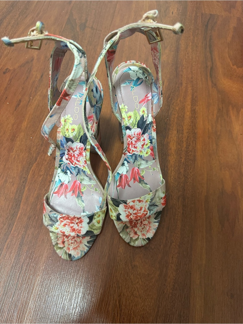 ALDO Floral Ankle-Strap High Heel Sandals - Multicolor Floral